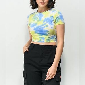 TIE DIE crop top short sleeves size M
